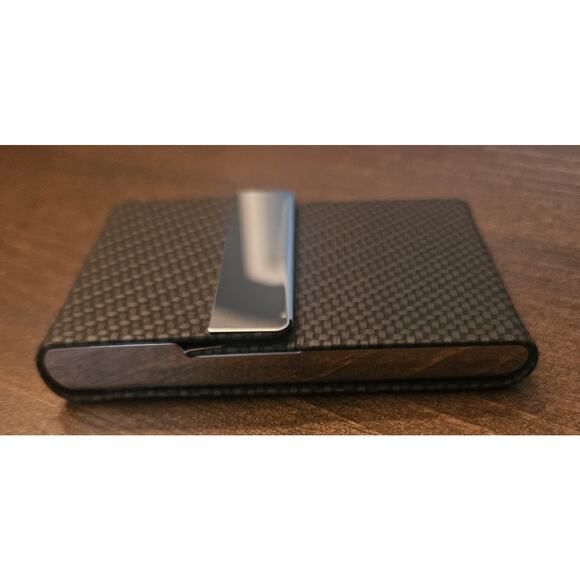 MaxGear Business Card Holder, PU Leather & Stainless Steel Business Card Case - Picture 4 of 9